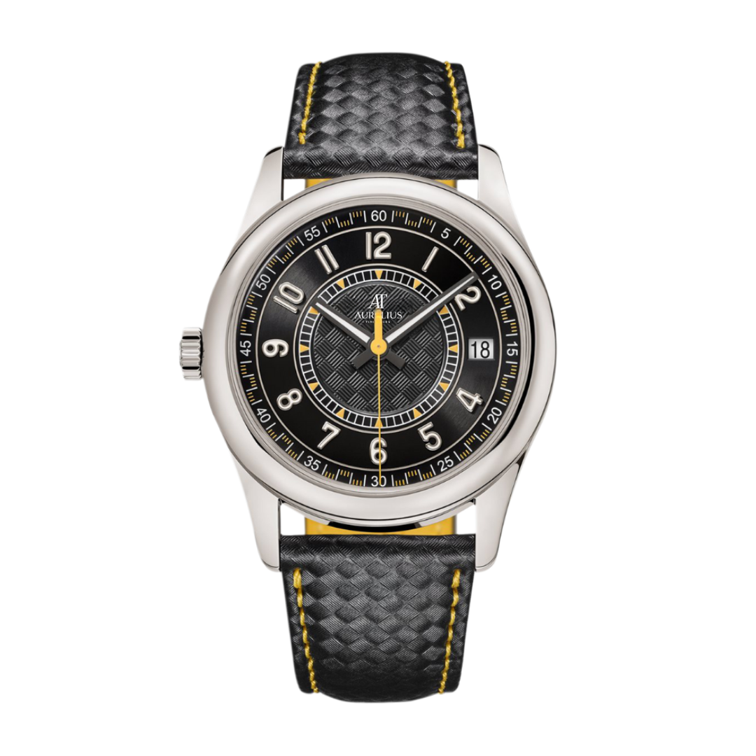 Modern Classic 40 – Black Dial with Orange Accents | Silver Tone Case & Black Fabric Strap